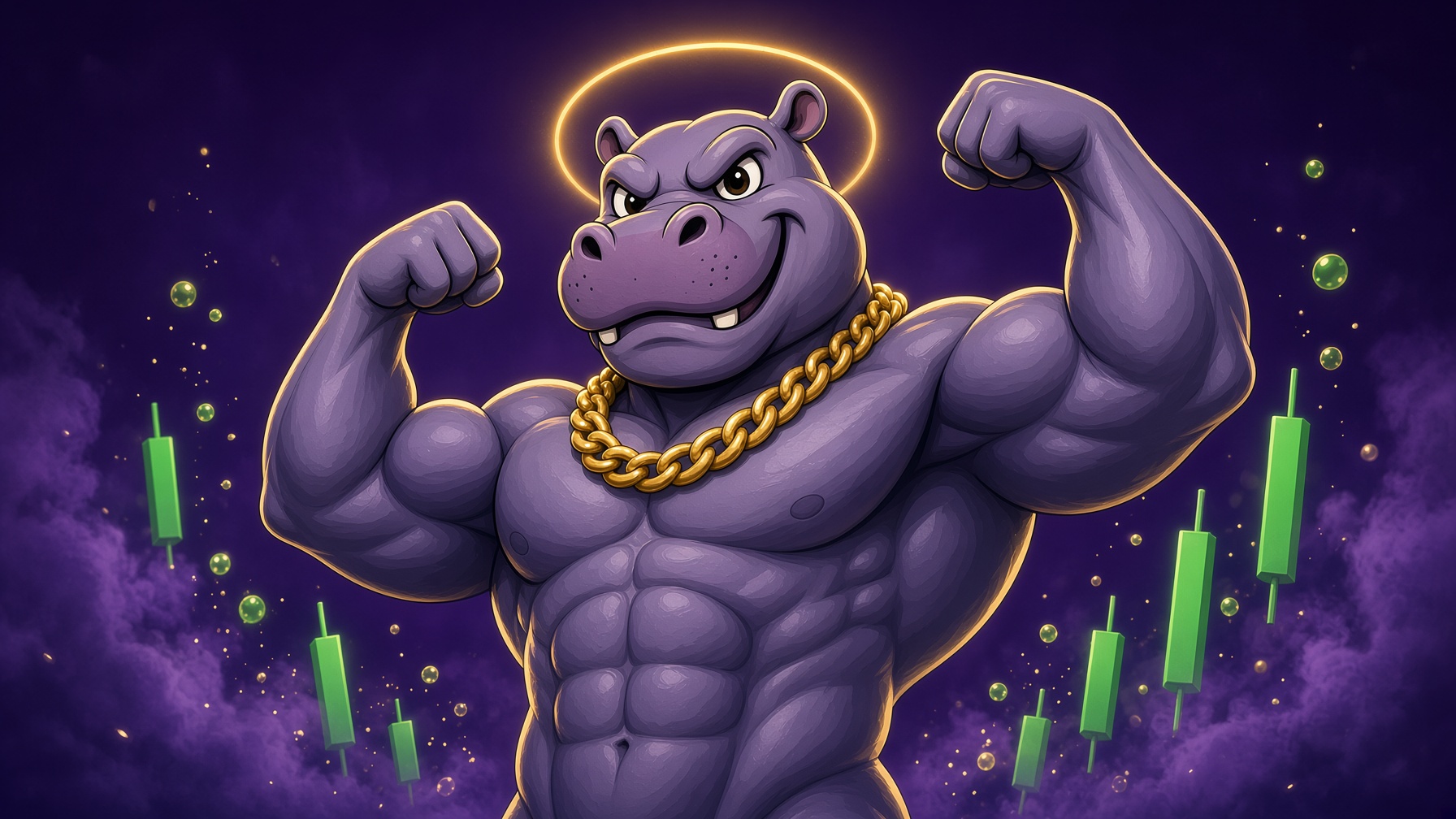PUMPPO flexing among green candles
